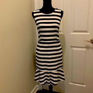 Banana Republic Striped Knit Nautical Peplum Dress